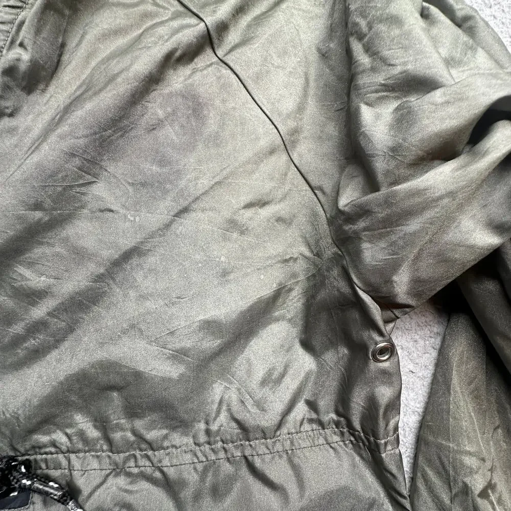 Vintage Gap Anorak Windbreaker Hoodie Jacket Mens Small Pocket Metallic Green